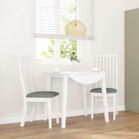 Sillas de comedor con cojines 2uds madera maciza blanco caucho de , Sillas de comedor - Ref: Foro24-4102457, Precio: 149,35 €...