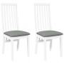 Sillas de comedor con cojines 2uds madera maciza blanco caucho de , Sillas de comedor - Ref: Foro24-4102457, Precio: 149,35 €...