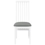 Sillas de comedor con cojines 2uds madera maciza blanco caucho de , Sillas de comedor - Ref: Foro24-4102457, Precio: 149,35 €...