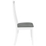 Sillas de comedor con cojines 2uds madera maciza blanco caucho de , Sillas de comedor - Ref: Foro24-4102457, Precio: 149,35 €...