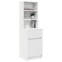 Mesilla de noche de madera de ingeniería blanca 39x35x125 cm de , Mesitas de noche - Ref: Foro24-861310, Precio: 75,38 €, Des...