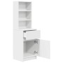 Mesilla de noche de madera de ingeniería blanca 39x35x125 cm de , Mesitas de noche - Ref: Foro24-861310, Precio: 75,38 €, Des...