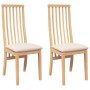 Sillas de comedor con cojines 2 uds madera maciza caucho de , Sillas de comedor - Ref: Foro24-4102455, Precio: 148,87 €, Desc...