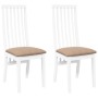 Sillas de comedor con cojines 2uds madera maciza blanco caucho de , Sillas de comedor - Ref: Foro24-4102460, Precio: 145,65 €...