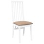 Sillas de comedor con cojines 2uds madera maciza blanco caucho de , Sillas de comedor - Ref: Foro24-4102460, Precio: 145,65 €...