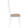 Sillas de comedor con cojines 2uds madera maciza blanco caucho de , Sillas de comedor - Ref: Foro24-4102460, Precio: 145,65 €...
