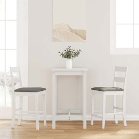 Taburetes de bar con cojines 2 uds madera maciza blanca caucho de , Taburetes de cocina - Ref: Foro24-4102559, Precio: 136,73...