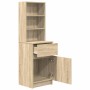 Mesilla de noche de roble Sonoma 39x35x125 cm Madera ingeniería de , Mesitas de noche - Ref: Foro24-861312, Precio: 82,80 €, ...