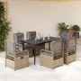 Set comedor de jardín 7 pzas con cojines ratán sintético beige en Conjuntos de jardín | Comprar online en Foru.es
