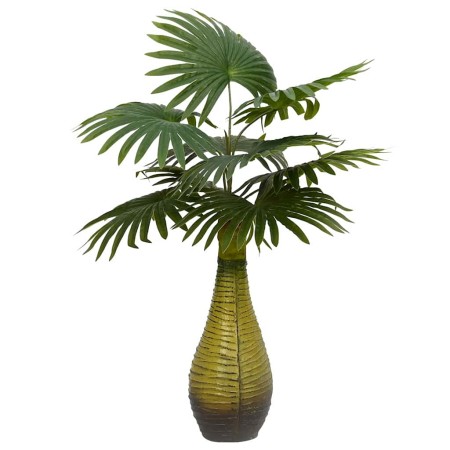 Planta de palma artificial 9 hojas 65 cm verde de , Flora artificial - Ref: Foro24-4103582, Precio: 24,61 €, Descuento: %