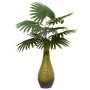 Planta de palma artificial 9 hojas 65 cm verde de , Flora artificial - Ref: Foro24-4103582, Precio: 24,61 €, Descuento: %