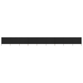 Paravientos de playa de 9 paneles tela negro 1200x80 cm de , Sombrillas - Ref: Foro24-47190, Precio: 78,87 €, Descuento: %