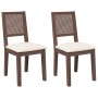Sillas de comedor con cojines 2 uds madera maciza marrón caucho de , Sillas de comedor - Ref: Foro24-4102476, Precio: 175,12 ...