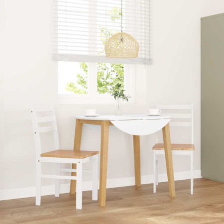 Sillas de comedor 2 unidades madera maciza de caucho blanco de , Sillas de comedor - Ref: Foro24-4102422, Precio: 80,04 €, De...
