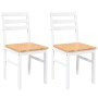 Sillas de comedor 2 unidades madera maciza de caucho blanco de , Sillas de comedor - Ref: Foro24-4102422, Precio: 80,04 €, De...