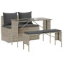Set comedor de jardín 3 pzas cojines ratán sintético gris claro de , Conjuntos de jardín - Ref: Foro24-4104186, Precio: 274,2...