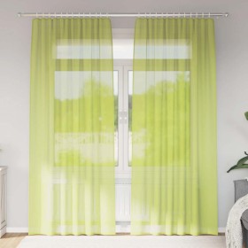 Cortinas de gasa con trabillas 2 uds. verde manzana de , Cortinas y visillos - Ref: Foro24-4102254, Precio: 16,55 €, Descuent...