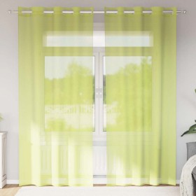 Cortinas de gasa con ojales 2 uds verde manzana 140x225 cm de , Cortinas y visillos - Ref: Foro24-4102055, Precio: 15,02 €, D...