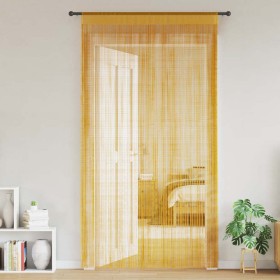 Cortinas de tiras 2 uds doradas 140x250 cm de , Cortinas y visillos - Ref: Foro24-4102036, Precio: 21,39 €, Descuento: %