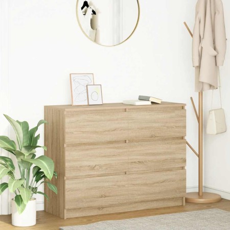 Aparador de madera contrachapada roble sonoma 100x35x76 cm de , Aparadores - Ref: Foro24-3328500, Precio: 138,30 €, Descuento: %
