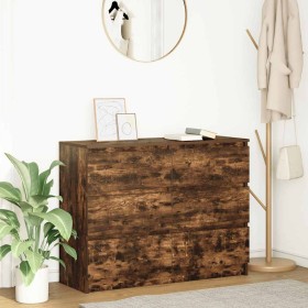 Aparador madera contrachapada color roble ahumado 100x35x76 cm de , Aparadores - Ref: Foro24-3328502, Precio: 136,72 €, Descu...