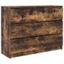 Aparador madera contrachapada color roble ahumado 100x35x76 cm de , Aparadores - Ref: Foro24-3328502, Precio: 136,72 €, Descu...