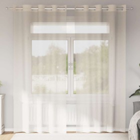 Cortinas de gasa con ojales 2 uds crema 140x245 cm de , Cortinas y visillos - Ref: Foro24-4102074, Precio: 15,61 €, Descuento: %