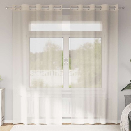 Cortinas de gasa con ojales 2 uds crema 140x245 cm de , Cortinas y visillos - Ref: Foro24-4102074, Precio: 15,61 €, Descuento: %