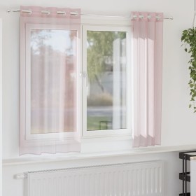 Cortinas de gasa con ojales 2 uds rosa claro 140x140 cm de , Cortinas y visillos - Ref: Foro24-4102083, Precio: 13,23 €, Desc...