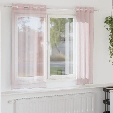 Cortinas de gasa con ojales 2 uds rosa claro 140x140 cm de , Cortinas y visillos - Ref: Foro24-4102083, Precio: 13,23 €, Desc...
