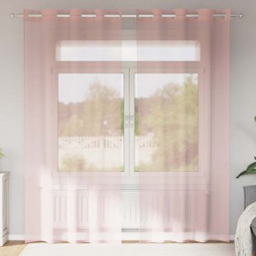Cortinas de gasa con ojales 2 uds rosa 140x225 cm de , Cortinas y visillos - Ref: Foro24-4102097, Precio: 14,79 €, Descuento: %