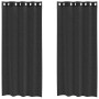 Cortinas de gasa con ojales 2 uds negro140x245 cm de , Cortinas y visillos - Ref: Foro24-4102062, Precio: 15,52 €, Descuento: %