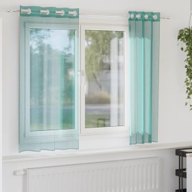 Cortinas de gasa con ojales 2 uds turquesa de , Cortinas y visillos - Ref: Foro24-4102144, Precio: 14,11 €, Descuento: %