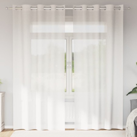 Cortinas de gasa con ojales 2 uds blanco de , Cortinas y visillos - Ref: Foro24-4102152, Precio: 15,66 €, Descuento: %