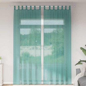 Cortinas de gasa con bolsillos para varillas 2 uds. turquesa de , Cortinas y visillos - Ref: Foro24-4102240, Precio: 15,00 €,...