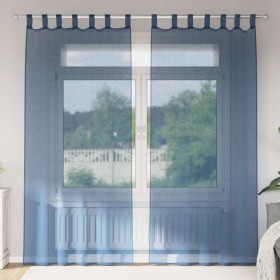 Cortinas de gasa con bolsillos para varillas 2 uds. azul real de , Cortinas y visillos - Ref: Foro24-4102214, Precio: 14,65 €...