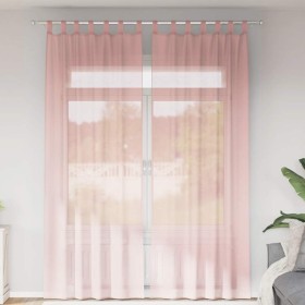 Cortinas de gasa con bolsillos para varillas 2 uds. rosa de , Cortinas y visillos - Ref: Foro24-4102200, Precio: 14,97 €, Des...