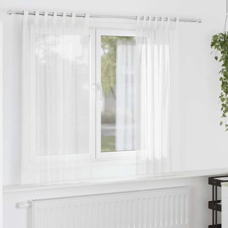 Cortinas de gasa con bolsillos para varillas 2 uds. blanco de , Cortinas y visillos - Ref: Foro24-4102242, Precio: 12,77 €, D...