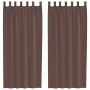 Cortinas de gasa con bolsillos para varillas 2 uds. marrón de , Cortinas y visillos - Ref: Foro24-4102173, Precio: 13,12 €, D...