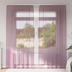 Cortinas de gasa con trabillas 2 uds morado 140x245 cm de , Cortinas y visillos - Ref: Foro24-4102294, Precio: 14,92 €, Descu...