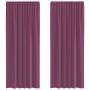 Cortinas de gasa con trabillas 2 uds morado 140x245 cm de , Cortinas y visillos - Ref: Foro24-4102294, Precio: 14,92 €, Descu...