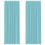 Cortinas de gasa con trabillas 2 uds turquesa 140x260 cm de , Cortinas y visillos - Ref: Foro24-4102330, Precio: 15,26 €, Des...