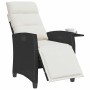 Silla de jardín reclinable con mesa auxiliar ratán negro de , Sillas de jardín - Ref: Foro24-4108275, Precio: 176,90 €, Descu...