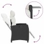 Silla de jardín reclinable con mesa auxiliar ratán negro de , Sillas de jardín - Ref: Foro24-4108275, Precio: 176,90 €, Descu...