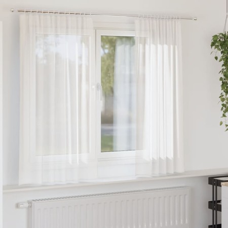 Cortinas de gasa con trabillas 2 uds. color blanco 140x175 cm de , Cortinas y visillos - Ref: Foro24-4102332, Precio: 15,15 €...