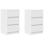 Mesillas de noche con 3 cajones 2 uds Blanco 39x35x65 cm de , Mesitas de noche - Ref: Foro24-861338, Precio: 103,37 €, Descue...