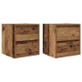 Mesillas de noche de pared 2 uds madera vieja 38x34x40 cm de , Mesitas de noche - Ref: Foro24-861262, Precio: 82,36 €, Descue...