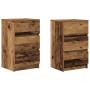 Mesillas de noche con 3 cajones 2 uds madera vieja 39x35x65 cm de , Mesitas de noche - Ref: Foro24-861352, Precio: 103,16 €, ...