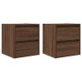Mesillas de noche de pared 2 uds roble marrón 38x34x40 cm de , Mesitas de noche - Ref: Foro24-861260, Precio: 92,41 €, Descue...
