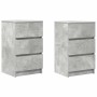 Mesillas de noche con 3 cajones 2 uds gris hormigón 39x35x65 cm de , Mesitas de noche - Ref: Foro24-861344, Precio: 108,57 €,...